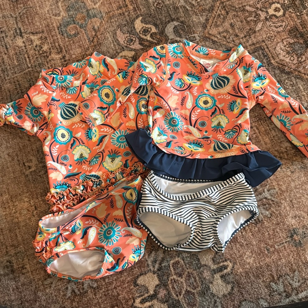 Ruffle Butts Floral Swim Set